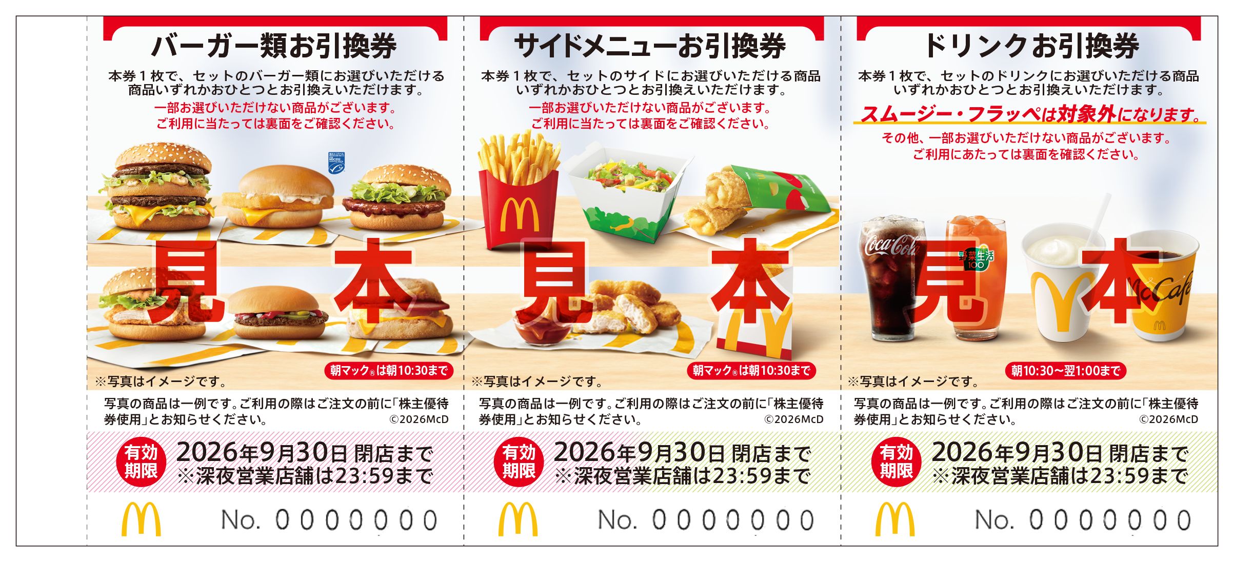 日本マクドナルドHD 株主優待食事券